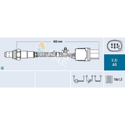 Oksijen Sensoru Lambda Sondasi (5 Kutuplu 540Mm) Passat Touran 09>15 FAE 75159