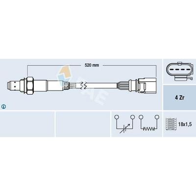 Oksijen Sensoru Lambda Sondasi 1.4Tsi Bmy Blg Golf V 06>09 Jetta 06>11 Touran 06>10 FAE 77438