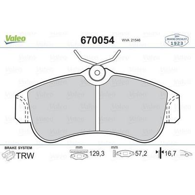 On Fren Balatasi Oval Tip Nissan Primera 1.6 P11 96-02 Almera Ii 1.5 00-> VALEO 670048