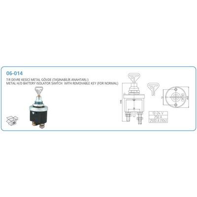 Devre Kesici Tir Metal Govde Tasinabilir Anahtarli  AKSA 06-014
