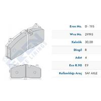 Fren Balatasi Tirsan Bpw Saf Dingil - Haldex Db22Lt  (Mavi Kutu) EREN HP D.195 M201