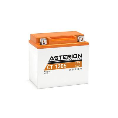 Aku 12V 5 Ah 80A Motorsiklet Agm Ytx5L-Bs, Ytz7S, Yt5L-Bs (114×70×106) Ters Kutup  ASTERION CT 1205