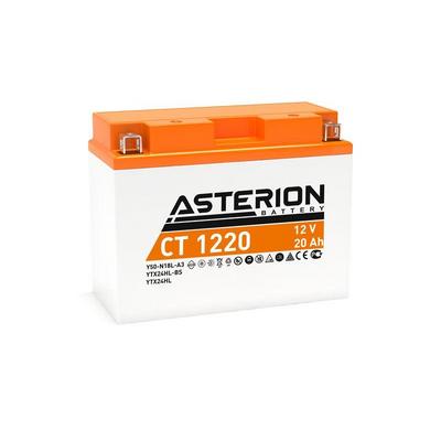 Aku 12V 20 Ah 250A Motorsiklet Agm Y50-N18L-A3, Ytx24Hl-Bs, Ytx24Hl(204×91×159) Ters Kutup  ASTERION CT 1220