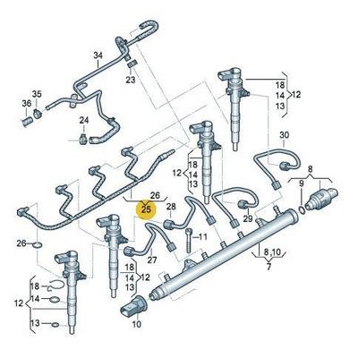 Yakit Geri Donus Hatti Caddy Golf Vi Jetta Polo Touran A3 Altea Ibiza Toledo Fabia Octavia Rapid Roomster Superb Yeti 1.6 Cay 11>  BARCHA 03L130235AF