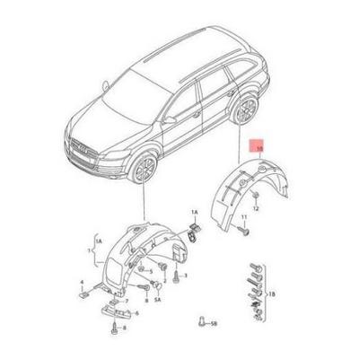 Camurluk Davlumbazi Arka Sol Q7 10>15  BARCHA 4L0810171C