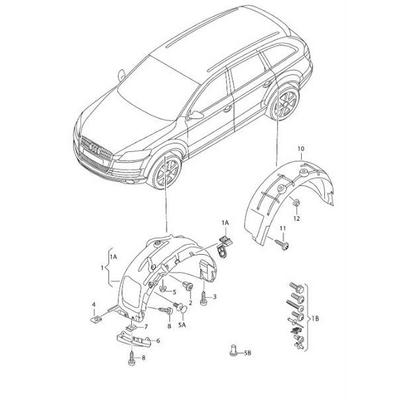 Camurluk Davlumbazi Arka Sag Q7 10>15  BARCHA 4L0810172C