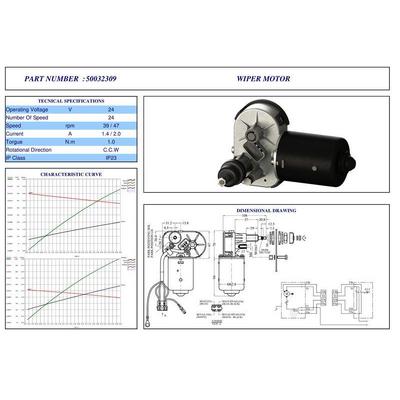 Silecek Motoru 24V Traktor Kabini On Cam  BASKURT 50032309