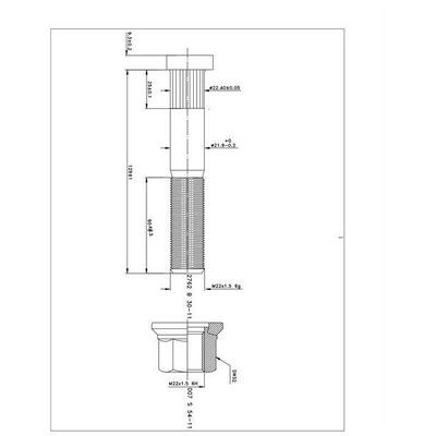 Bijon Ve Somunu Pullu Arka (Magni Kaplama Frezeli) - Ford Cargo - M22×1.5×129 BESEL 2762B30-11-007S54-11