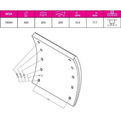 Dorse - Bpw - Saf Dingil Fren Balatasi Pabuc Borankay 20Mm 10 Delik BESER 5687