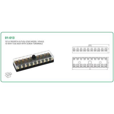 Sigorta Kutusu 10 Yuvali Eski Model Vidali  AKSA 01-013