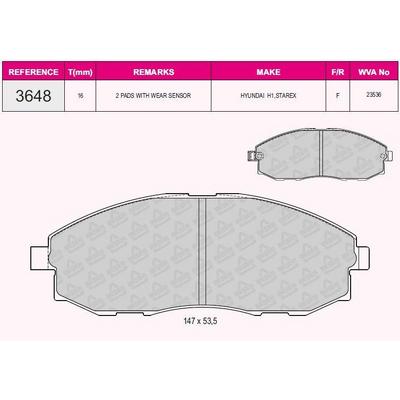 On Fren Balatasi Hyundai Starex 2.5 97-02 BESER 3886