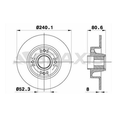 Rulmanli Arka Fren Disk Aynasi ( Abs Sensor Halkasi Haric ) Megane Ii Clio Iii Modus 1.2 - 1.4 - 1.5Dci - 1.6 - 1.8 - 1.9Dci - 2.0 BRAXIS AD0032