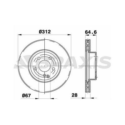 Fren Diski On C219 05>10 W211 02>08 S211 03>09 BRAXIS AE0857