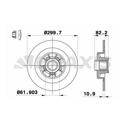 Arka Fren Disk Aynasi Duz Vel Satis (Bjo) 2.016V Turbo - 2.2Dci - 3.0Dci - 3.5 V6 06 - 02> BRAXIS AE0034