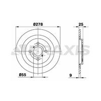 Arka Fren Disk Aynasi Duz Yaris 06>13 278×4 BRAXIS AE0100