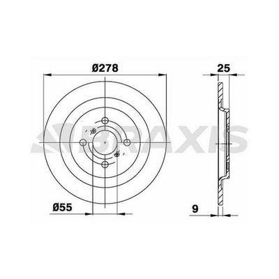 Arka Fren Disk Aynasi Duz Yaris 06>13 278×4 BRAXIS AE0100