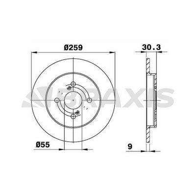 Arka Fren Disk Aynasi Duz Yaris Ii 06>11 260×4 BRAXIS AE0805