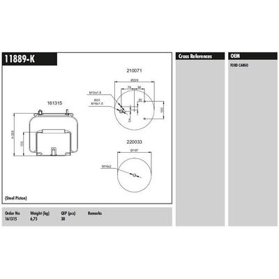 Dingil Korugu Komple Metal Pistonlu - Ford Cargo - H476 CONNECT MD 11889-K