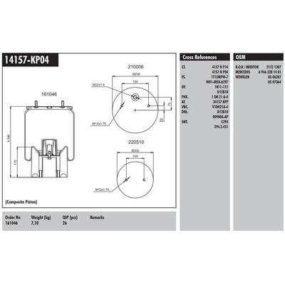 Plastik Piston Komple Mercedes CONNECT MD 14157-KP04