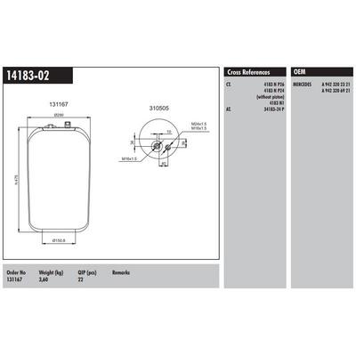 Dingil Korugu (Pistonsuz) - Mercedes-Benz Actros Mp2 Mp3 03> Atego 98>04 Axor 02>04 Axor 2 04> CONNECT MD 14183-02