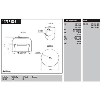 Di̇ngi̇l Körüğü Komple Metal Pi̇stonlu M.Benz Chrysler CONNECT MD 14810-K05