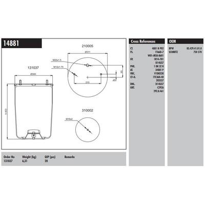 Dingil Korugu Pistonsuz Schmitz-Kassbohrer-Bpw Dorse 36K CONNECT MD 14881