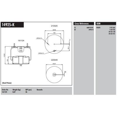 Komple Metal Pistonlu Volvo CONNECT MD 16418-K