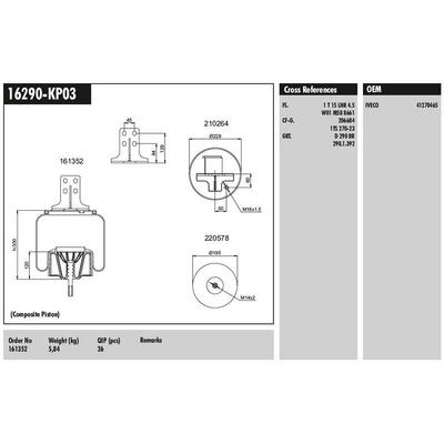 Komple Plastik Piston - Iveco - Stralis 400 - Eurotech 440E Fp - P4×2 Arka Sol CONNECT MD 16290-KP03