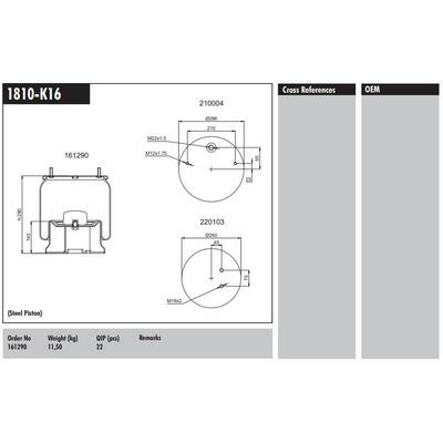 Di̇ngi̇l Körüğü Komple Metal Pistonlu 2 Civata Oztreyler (Aktas 3810 13) - (Us 2035 K01) CONNECT MD 1810-K16