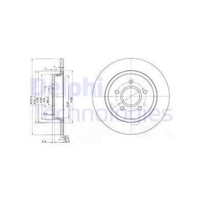 Arka Fren (Aynasi) Diski Focus Ii Cb4 04>11 C-Max (Dm2)  07>09 Volvo  V50 04>12 C30 06>12  C70 Ii  05>13 S40 Ii 04>12  17 Jant - 16 Jant Düz 280Mm 5 Bi̇jon DELPHI BG9030RS