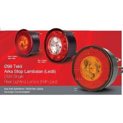 Sinyal Lambasi 24V Ledli (Arka Ust Aydinlatma) Aluminyum Kapli Cerceve (Ø 98Mm) FARBA 13962D