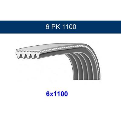 Kanalli V Kayis Scudo 2.0 Bipower 02> (6Pk1100) Fabia Octavia Crafter Altea Cordoba Ibiza A4 A5 A6 GMB GPK 6PK1100