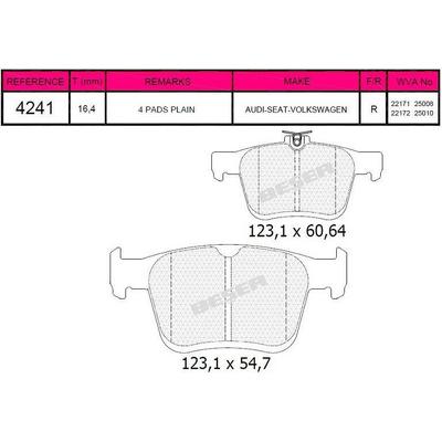 Arka Fren Balatasi Golf Vii A3 1 2 / 1 4Tfsi 1 6 / 2 0Tdi 12> GRAP 94241