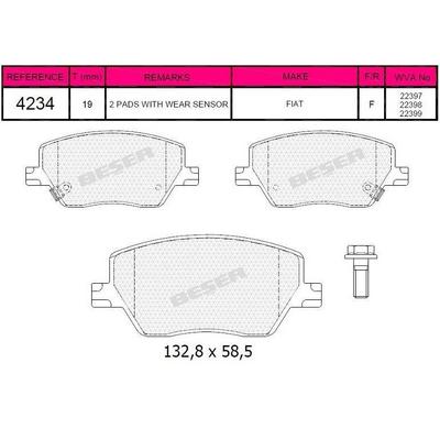 On Fren Balatasi Egea 1.3 / 1.4 / 1.6D Multijet 15> GRAP 94234