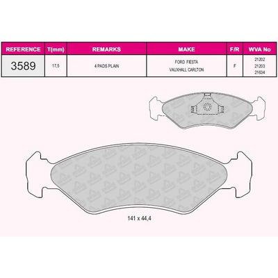 On Fren Balatasi Fiesta 89> 02 Ford Ka 96>08 Mazda 121 Iii 96>03 Fissiz GRAP 93589