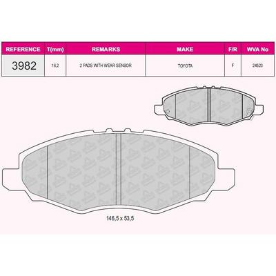 On Fren Balatasi Toyota Hilux Pickup 2.5 D4D 05-08 4×2 GRAP 93982