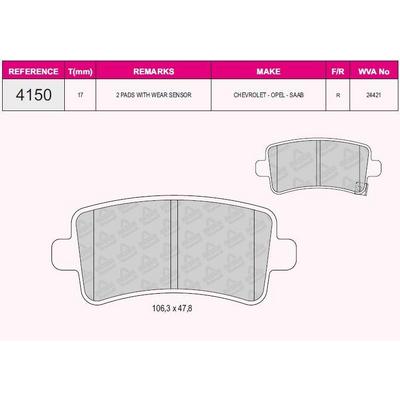 Arka Fren Balatasi Insignia A 09> 17 GRAP 94150