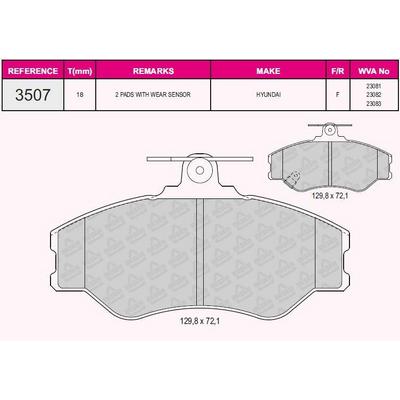 On Fren Balatasi Hyundai H100 Minibus 1994-2005 H100 Kamyonet 1993-2003 GRAP 93507