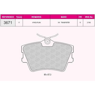 Arka Fren Balatasi Transporter T4 96>04 GRAP 93671