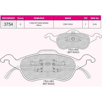 On Fren Balatasi Focus 1 6 16V / 1 8 16V / 1 8Tdci / 2 016V 98>04 GRAP 93754