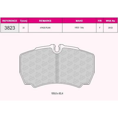 Arka Fren Disk Balata  Transit V347 Jumbo 3 2Tdci 200Ps 07>14 Arka Cift Teker - Iveco Daily Iii 29 L 14 Iv / V 99> GRAP 93823