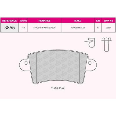 Arka Fren Balatasi Master Ii Movano 1 9 / 2 5D / 2 8Dti Tum Modeller (01 ) GRAP 93855