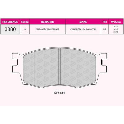 On Fren Balatasi Hyundai Accent Era 2006-2012 Kia Rio 2006-2012 I20 2008-> GRAP 93880