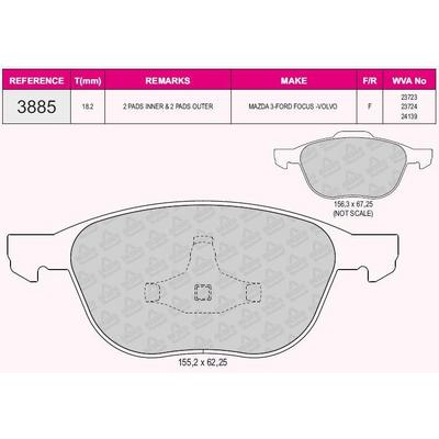 On Fren Balatasi Focus Ii 04 /> Focus Ii C Max 04>07 C Max 07 /> Focus Iii 11 /> 1 6Eco / 1 6Tdci / 1 8Tdci / 2 0Tdci Kuga 2 0Tdci 07 /> Mazda Iii Mazda V Volvo C30 C70 Ii S40 Ii V50 03> GRAP 93885