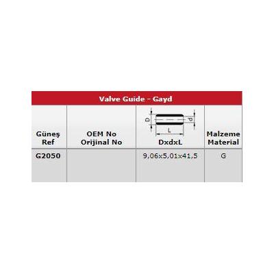 Subap Gaydi (In 8 Ex 8) Qashqai 1 6 16V GUNES G2050