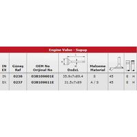 Subap Takimi Caddy 1 9Tdi Bjb Passat 2 0Tdi (In 4 / Ex 4) GUNES 0236-0237