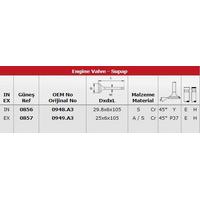 Subap Takimi Emme / Egsoz P307 P407 Expert Iii Jumpy Iii Scudo Iii C5 Ii C8 C4 C4 Picasso Dw10Bted4 (2 0Hdi 16V) Mondeo Iv S Max Galaxy 2 0Tdci 07 /> Volvo C30 06>12 C70 Ii Cabrio 08> S40 Ii V50 04> V70 Iii 07> In:8: (29 8×6*105) / Ex 8: (25×6*105) GUNES 0