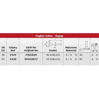 Subap Takim Emme / Egsoz Ducato Boxer Jumper 2 8Td / 2 8Hdi / 2 8Jtd Olcu: (40 9×8×121) / (35 9×8×122) / (30 Derece / 45 Derece) GUNES 1429-1430