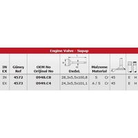 Subap Takimi Emme / Egsoz C3 P1007 P207 P307 C4 Et3J4 (1 4I 16V) Olcu: In 8 (28 3×5 5×100 8) / Ex 8 (24 3×5 5×101 1) GUNES 4572-4573