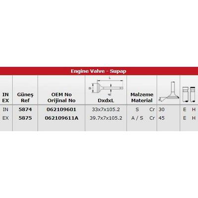 Subap Takimi Volt Lt 46 In (In 8 / Ex 4) GUNES 5874-5875